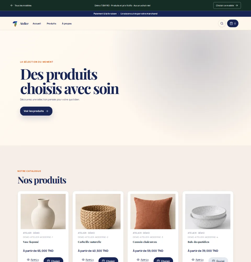 Démo actuelle Atelier : créations artisanales et produits