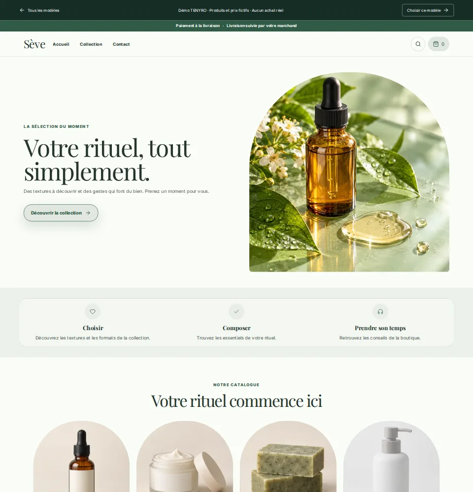 Démo actuelle Sève : soins botaniques et collection beauté